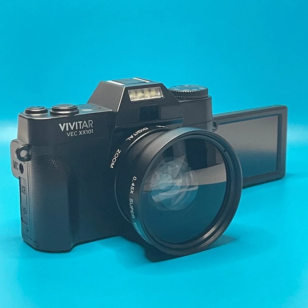 Vivitar VEC XX101 Digital Camera 16X Zoom 52mm Macro Wide Angle Lens New Black